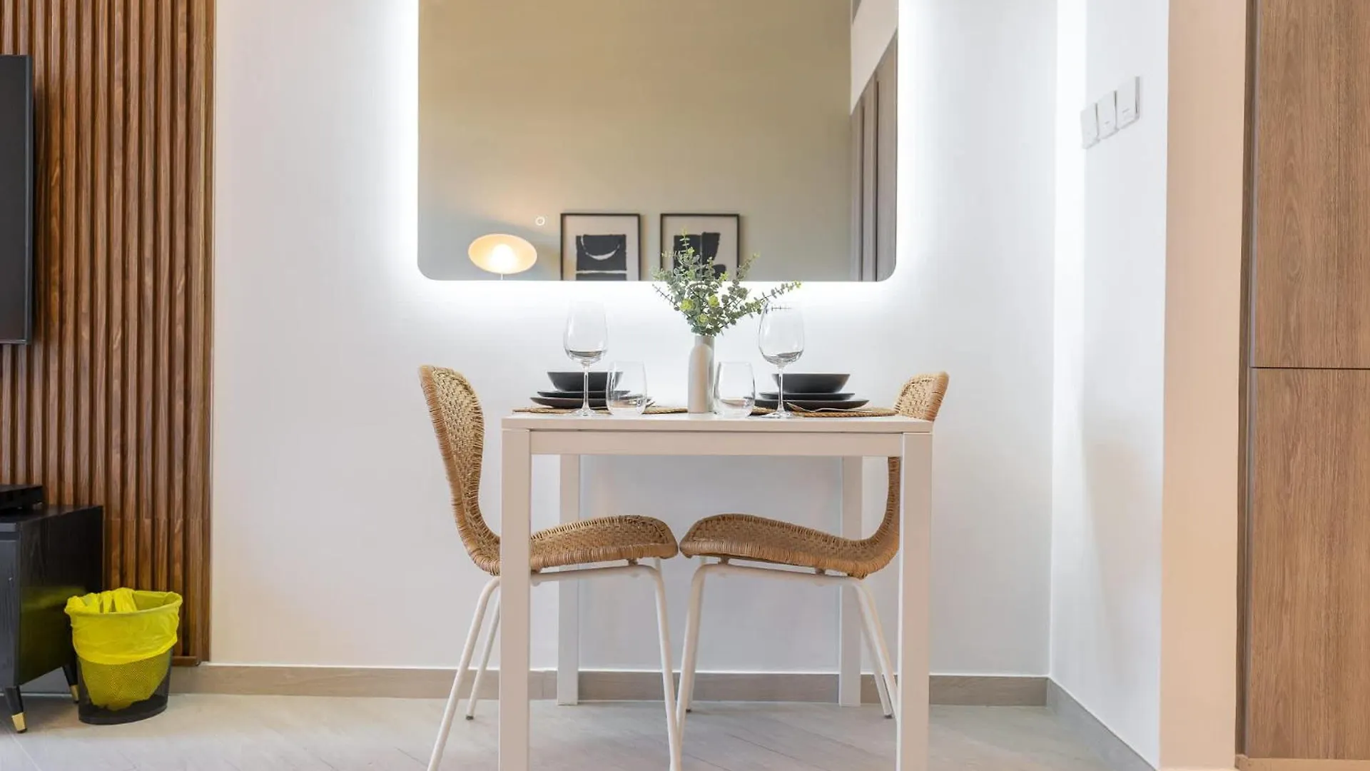 Minimalist Studio With Nature-Inspired Balcony In Jvc Dubai Apartment